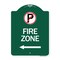 Signmission No Parkingand Left Arrow, Green & White Aluminum Architectural Sign, 18" x 24", GW-1824-24655 A-DES-GW-1824-24655 - alternate 1